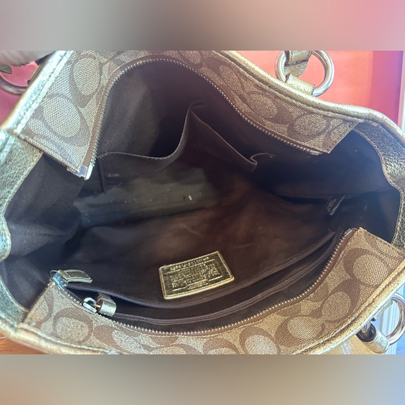 Vintage coach over the shoulder bag tan with gold stars - Picture 8 of 8